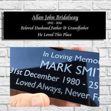 Memorial Bench Plaque | Stove Enamel - Uk House signs - Office signs -